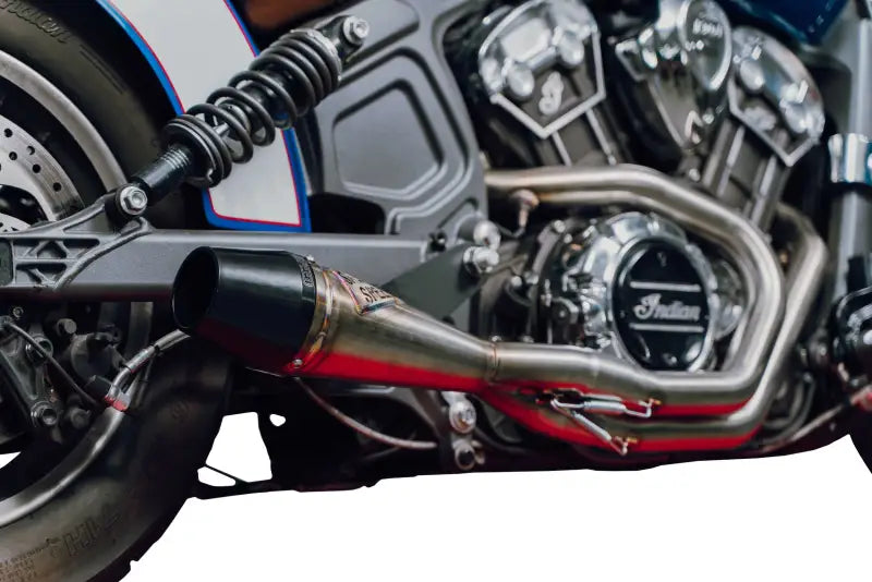 SAWICKI 930-01361 Indian Scout Shorty Brushed Ss W/ Blk End Cap