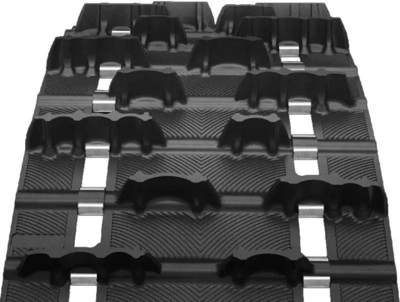 Black rubber cross country ply hurricane track with raised lugs for snow traction