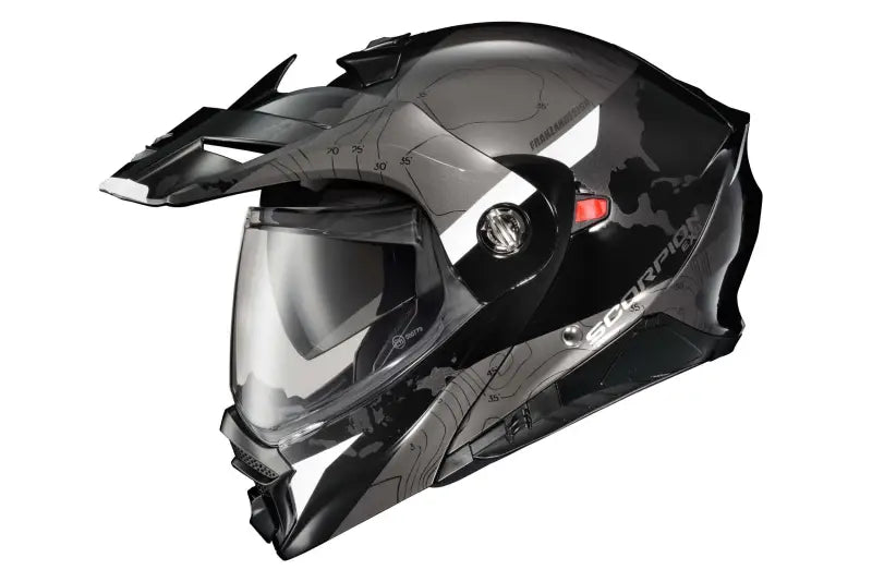 SCORPION EXO 96-1026 Exo At960 Modular Helmet Topographic Black/White Xl