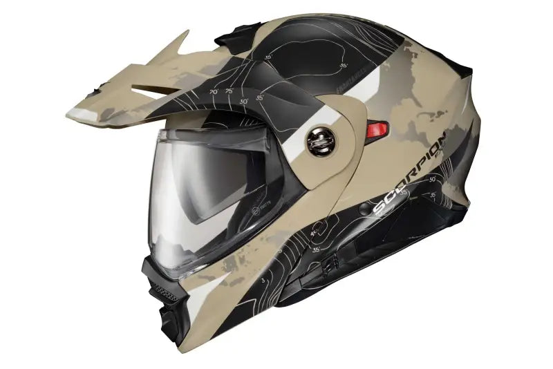 SCORPION EXO 96-1047 Exo At960 Modular Helmet Topographic Sand/Black 2x