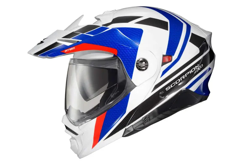 SCORPION EXO 96-1164 Exo At960 Modular Helmet Hicks White/Blue Md