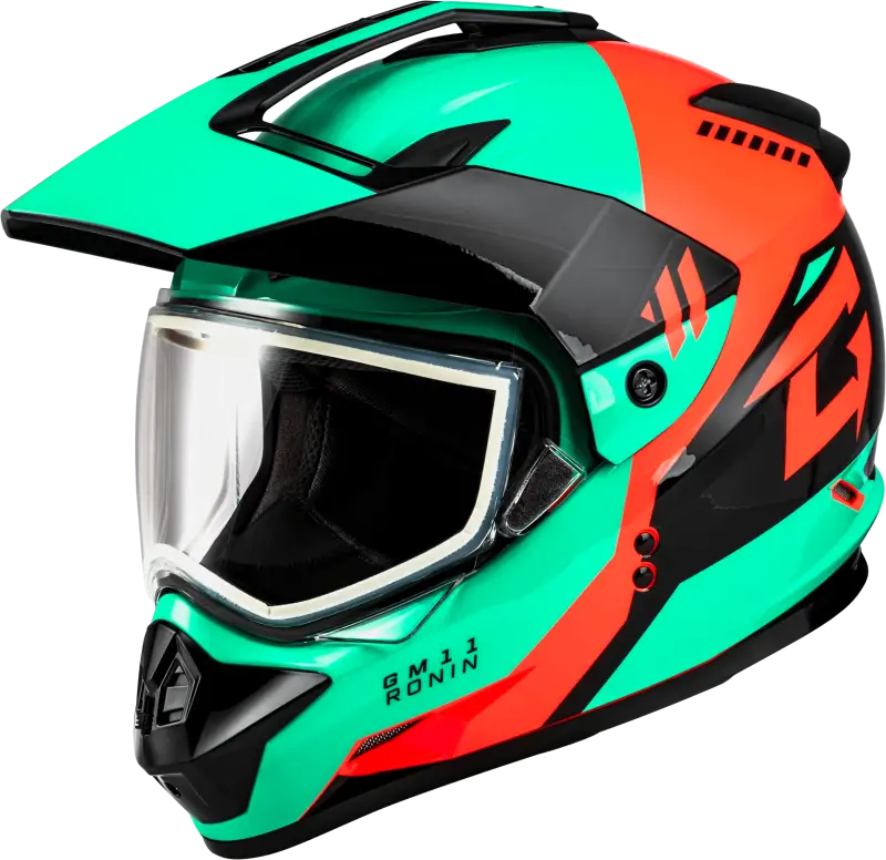 A11151173 Gmax Gm-11 Ronin Helmet Black/Aqua/Coral Xs - RV and Auto Parts
