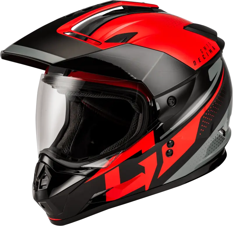 A11161205 Gmax Gm-11 Decima Helmet Black/Red/Grey Md - RV and Auto Parts