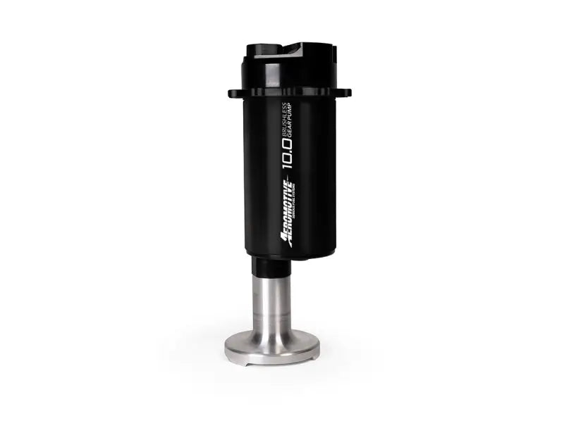 Black and silver fuel pump for Aeromotive TVS module with fuel cell pickup system