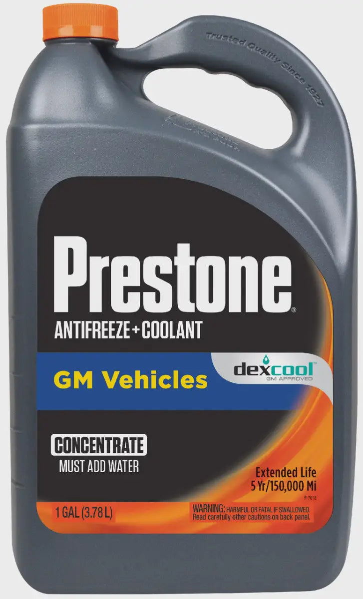 AF888/3F Prestone Prs Dexcool Antifreeze Coolant, 97% concentration, 1-gallon for GM vehicles, provides extended engine protection.