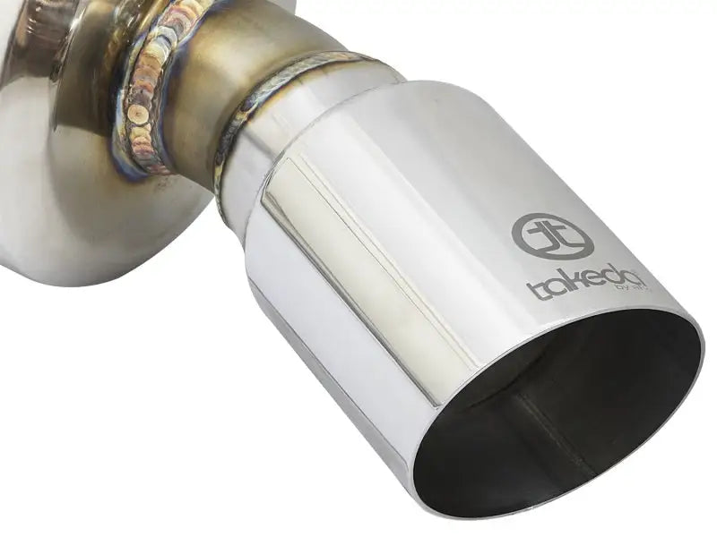 Polished metal exhaust tip for aFe Power Takeda Honda Civic 16-17, dual-exit design