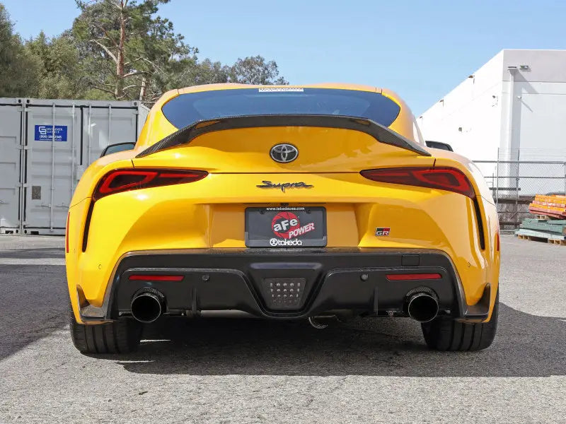 aFe POWER Takeda 2021 Toyota Supra 2.0L (t) 2.5in-3in 304 SS CB Exhaust w/ Blue Tips - Truck & Automotive