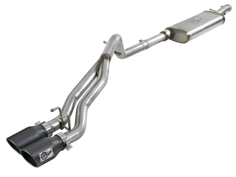 Stainless steel dual exhaust system from aFe Rebel Series for Jeep Wrangler V6