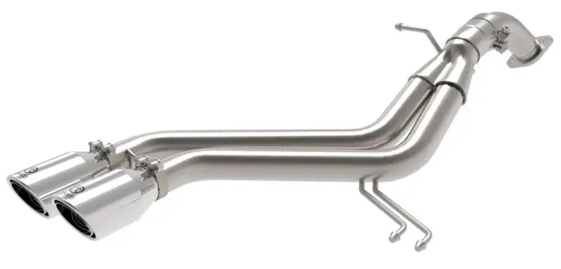 aFe Takeda 13-17 Hyundai L4-1.6L 2-1/2in 304 SS Axle-Back Exhaust with Polished Tips, dual 4" diameter polished stainless steel tips, laser etched Takeda logo, direct bolt-on system.