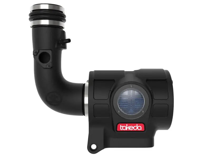 aFe Takeda Momentum Pro 5R Cold Air Intake System for 22-23 Subaru BRZ/Toyota GR86 featuring heat-resistant XLPE housing and patented filter-to-housing interface with clear sight window.