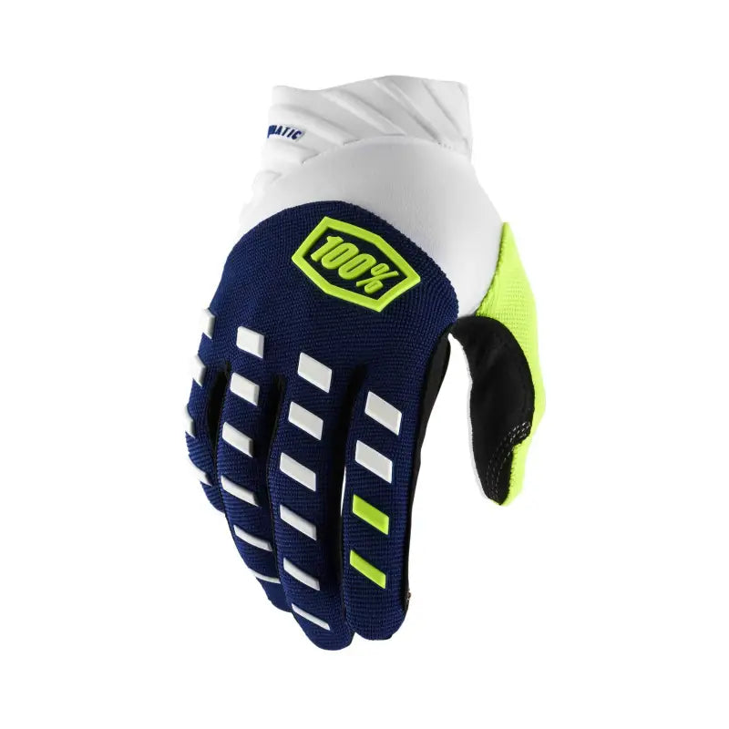 100% Airmatic Gloves Navy/White Lg