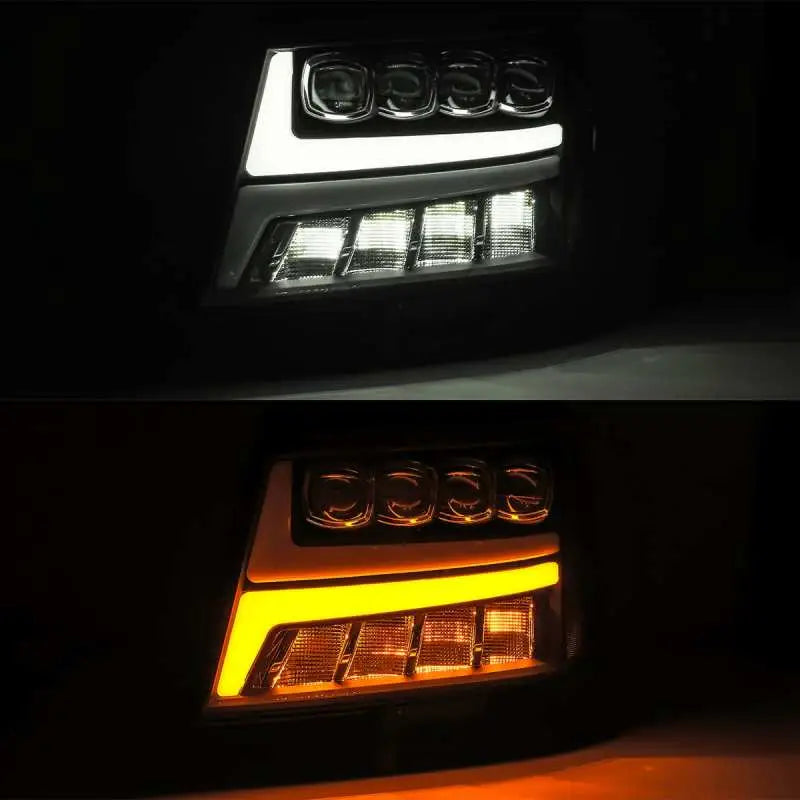 AlphaRex pro-series projector headlights with dual-color LEDs for Toyota Tundra and Sequoia