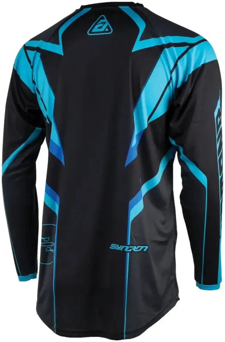 Black and blue Syncron Envenom Jersey long-sleeved bike jersey for comfort and style