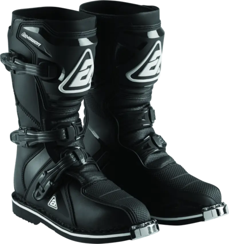 Black Answer AR1 Boot Youth for motocross, durable AR1 boot for riders
