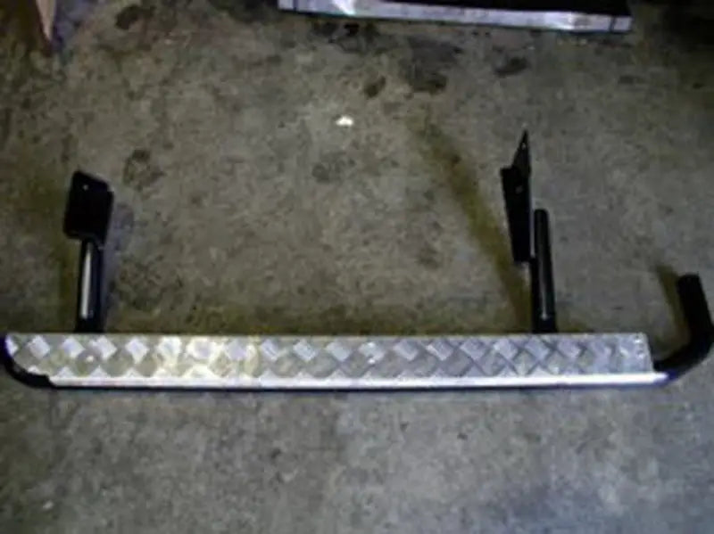 Diamond-plated ARB Deluxe rails rear with black mounting brackets for RV parts & accessories