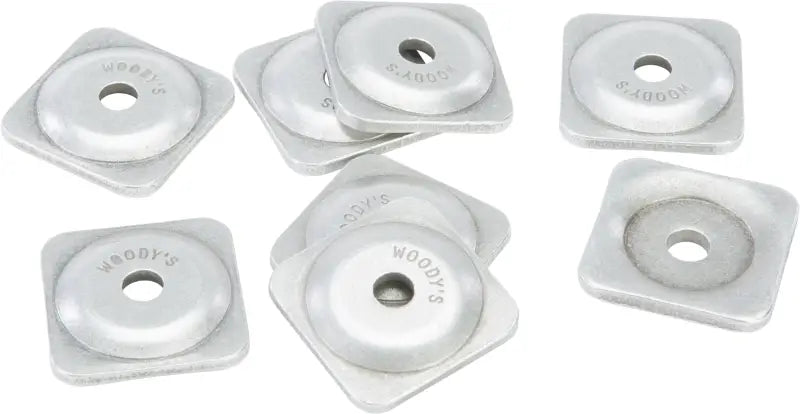 Square-base round-topped metal washers for Grand Digger support and digger support