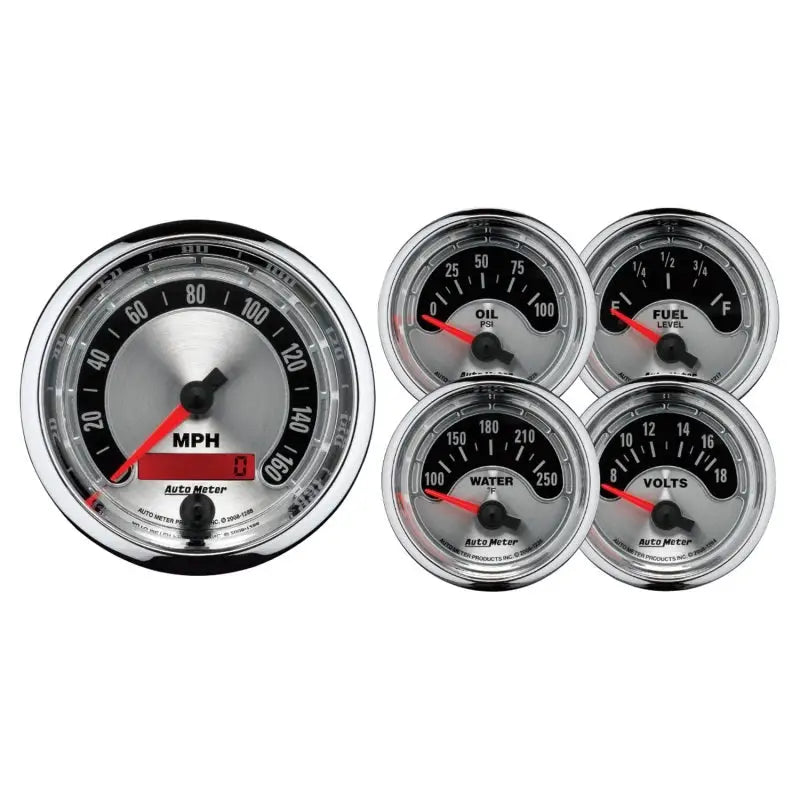 Autometer American Muscle Kit Box - Elec Speedo/Elec Oil Pressure/Water Temp/Volt/Fuel Level - 1202