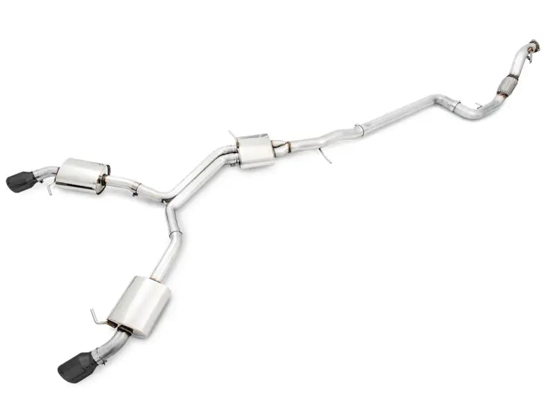 AWE Tuning Audi B9 A4 Touring Edition Exhaust Dual Outlet - Diamond Black Tips (Includes DP) - Truck & Automotive