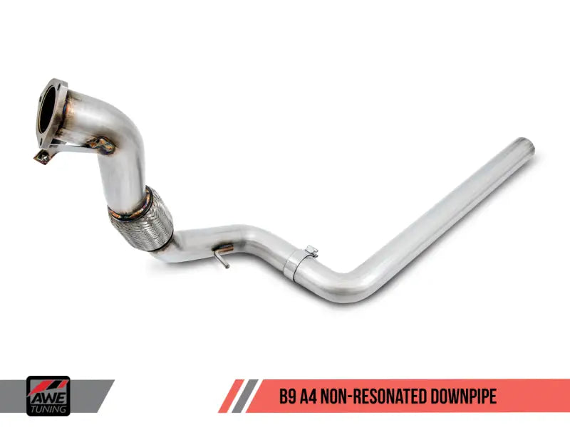 AWE Tuning Audi B9 A4 Touring Edition Exhaust Dual Outlet - Diamond Black Tips (Includes DP) - Truck & Automotive