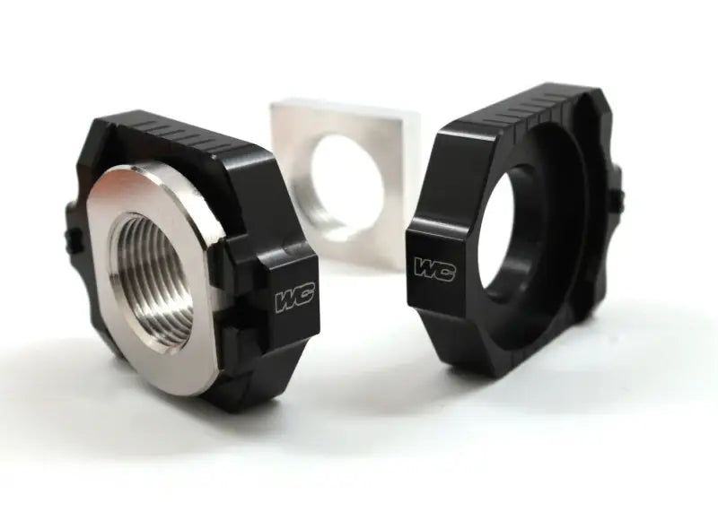 Machined metal threaded fittings for Axle Blocks Elite Ktm Hus Black axle blocks elite