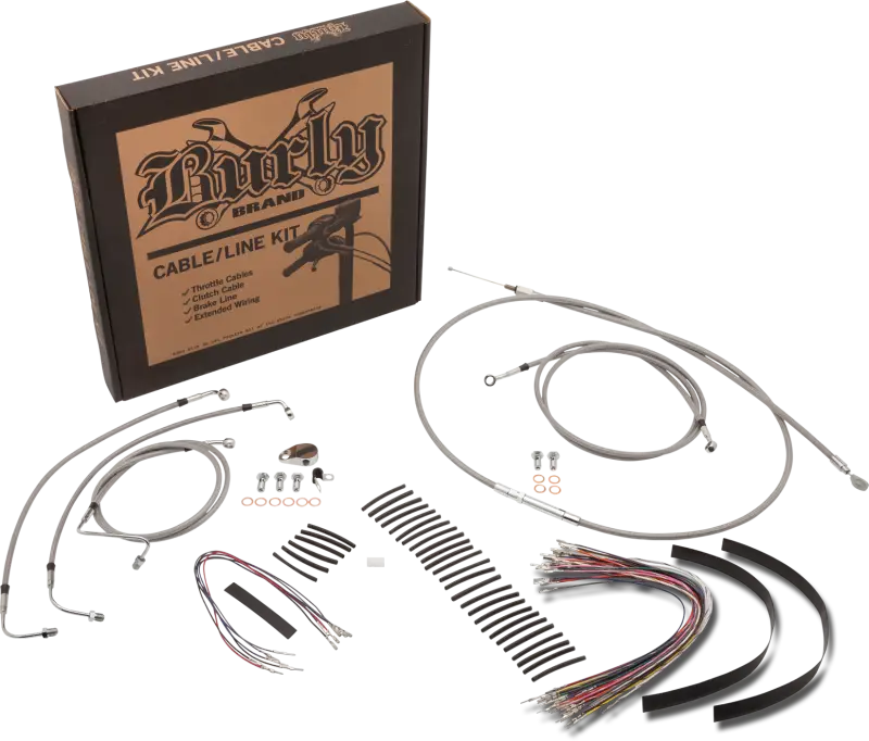 Motorcycle cable and line kit for B30-1296 Burly Bagger Ape 13 StainleSS Cruise