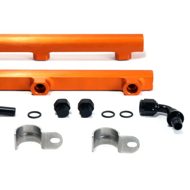 Orange fuel rail kit with fittings and brackets for Dodge Hemi 5.7/6.1 engines