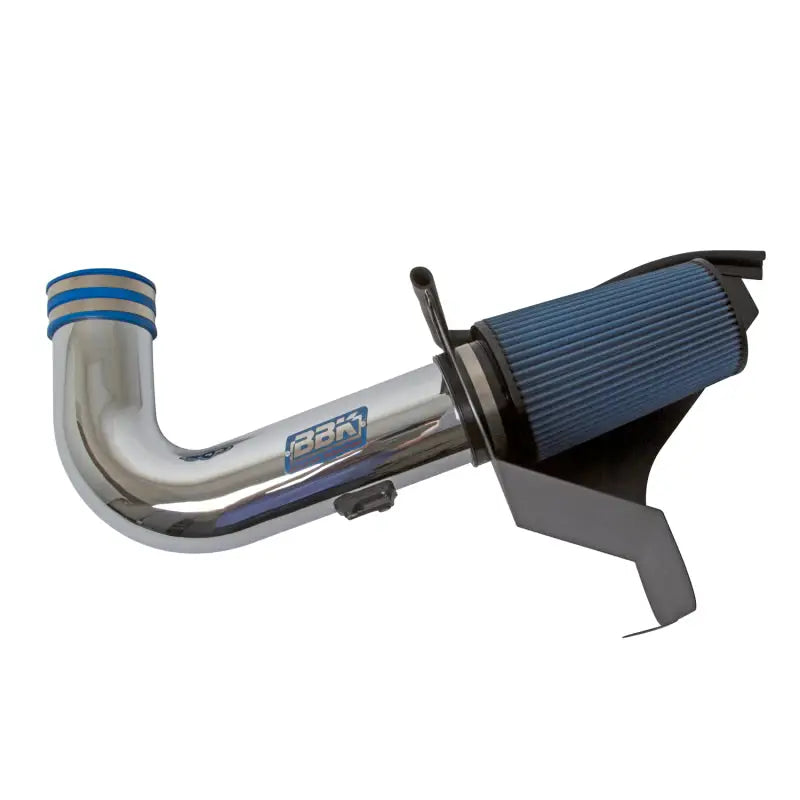 Chrome air intake system with blue filter from BBK Camaro LS3 L99 cold air intake kit