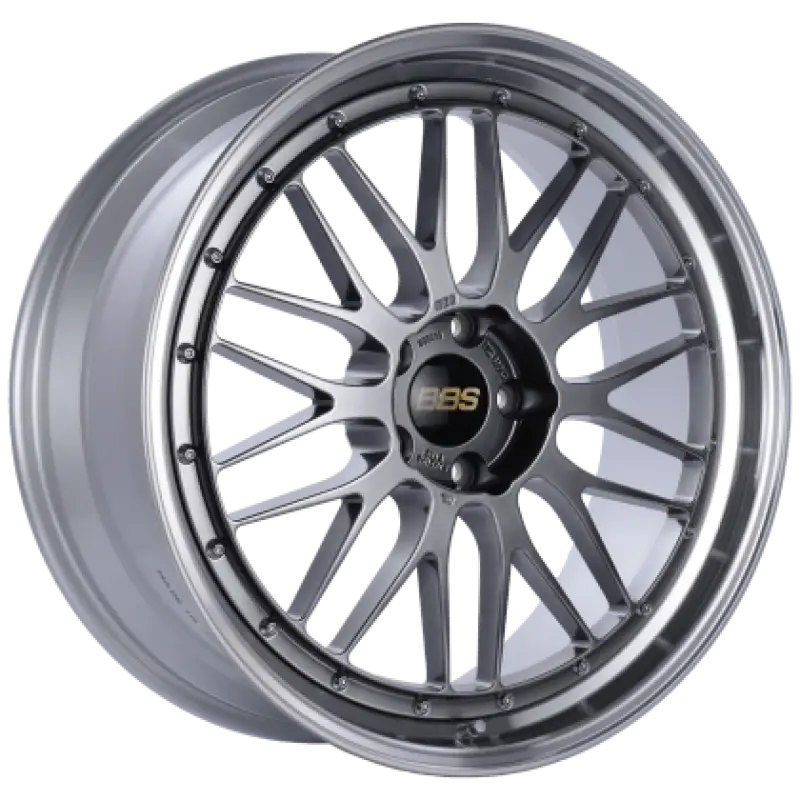 Silver BBS car wheel with diamond black center and diamond cut lip for a sleek look