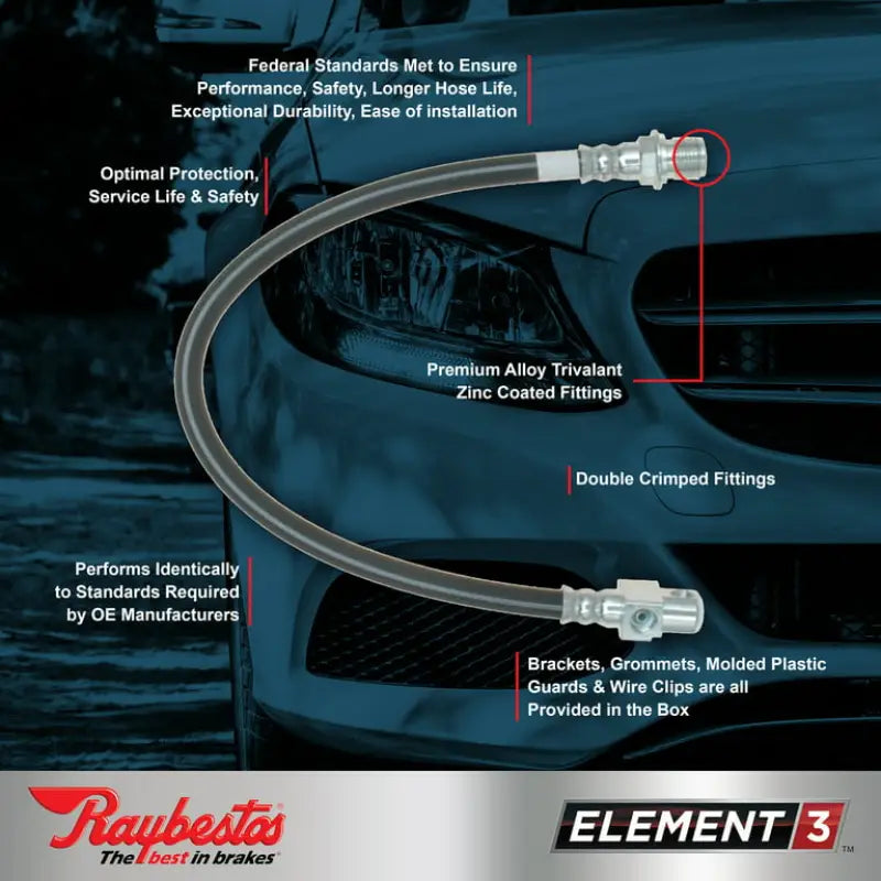 Automotive brake hose with zinc-coated fittings for BH380049 Raybestos Brake Hose
