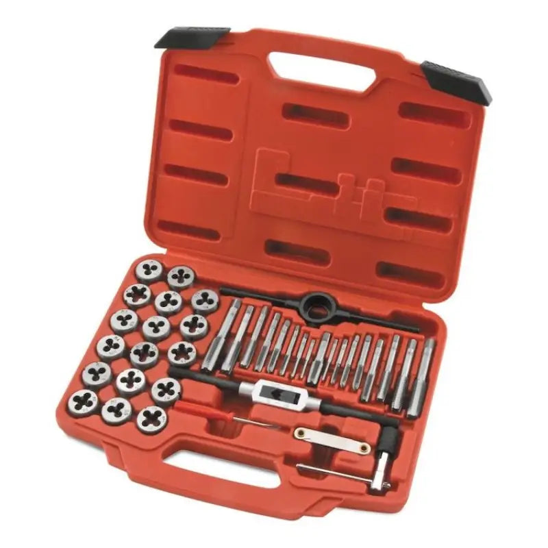 Orange BikeMaster 40-pc die wrench set for metric threading projects