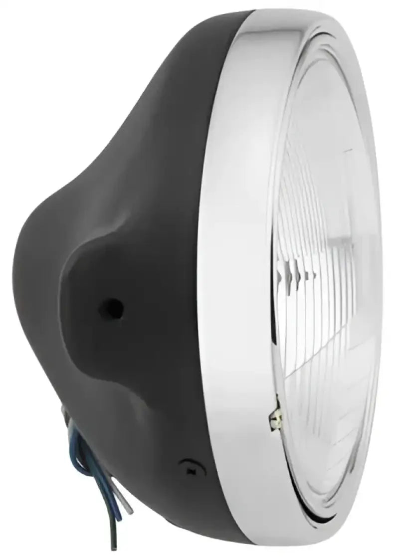 BikeMaster 7in Slim Headlight Side Mount - Black - 152457 - Lights