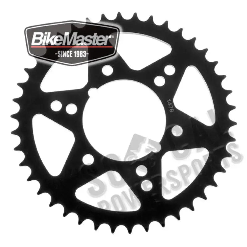Black BikeMaster Kawasaki Rear Steel Sprocket 520 49T for Kawasaki bikes