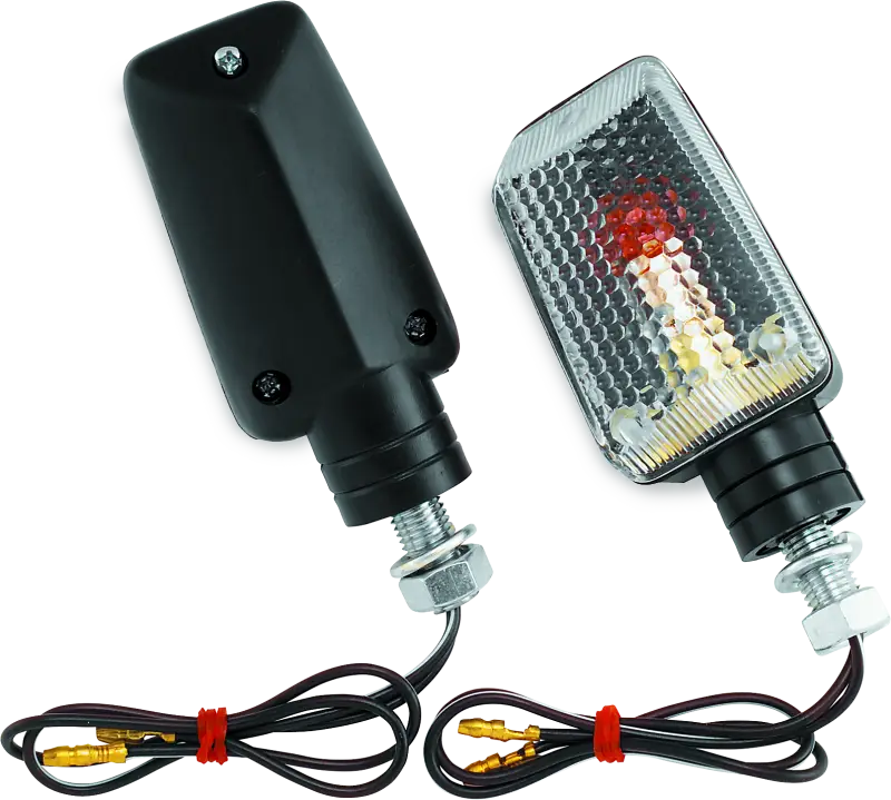 BikeMaster Universal Ministalk Marker Light with Motorcycle Turn Signal Lights in black and clear
