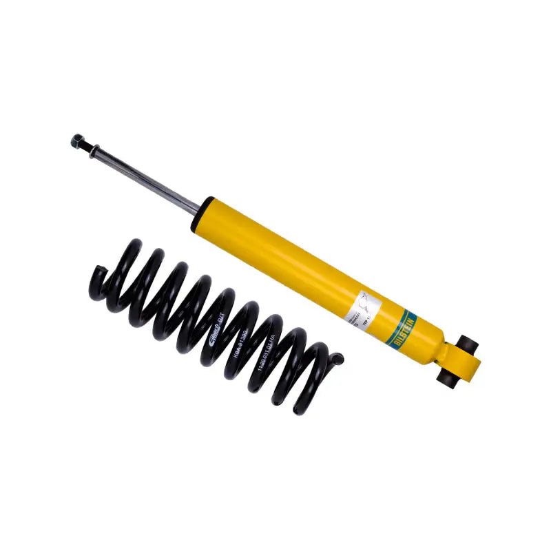Yellow shock absorber with black coil spring from Bilstein B12 suspension kit for BMW 328i