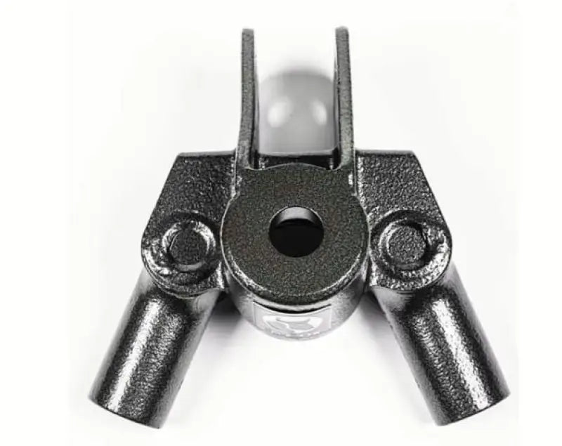 Black metal pivoting bracket for Blue Ox SwayPro Hitch Accessory safe towing