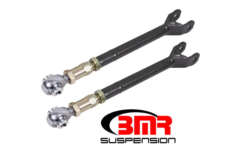 BMR 08-17 Challenger Lower Trailing Arms w/ On-Car Adj. Rod Ends - Black Hammertone - LTA112H