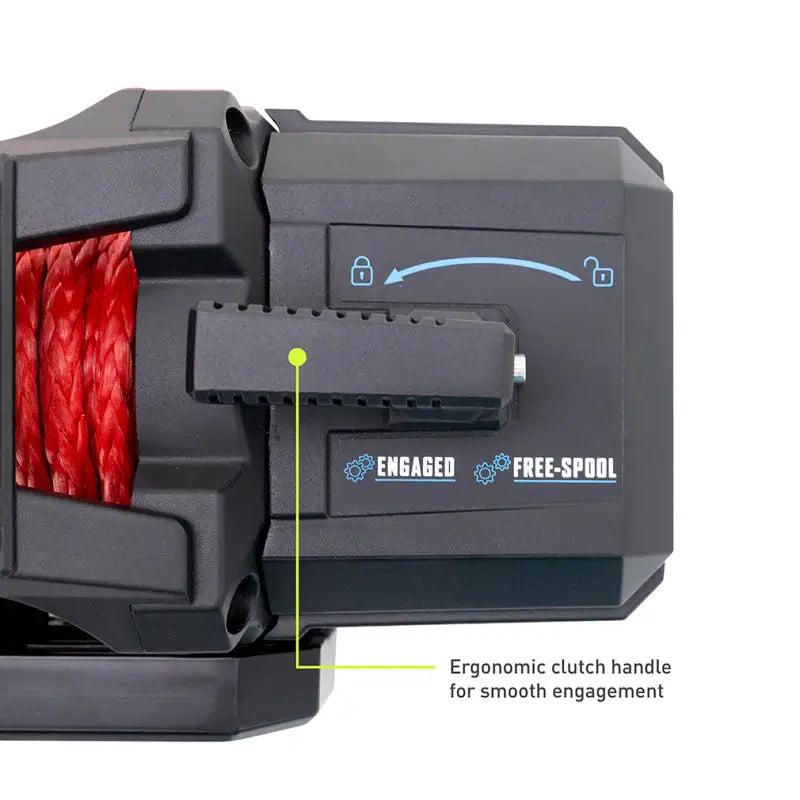 Borne Off-Road 10K Winch - Red Synthetic Rope - Winches & Hitches