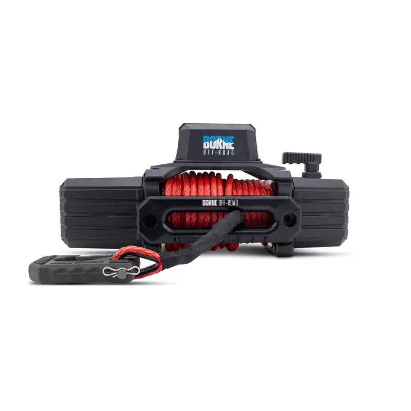 Borne Off-Road 12K Winch - Red Synthetic Rope - Winches & Hitches