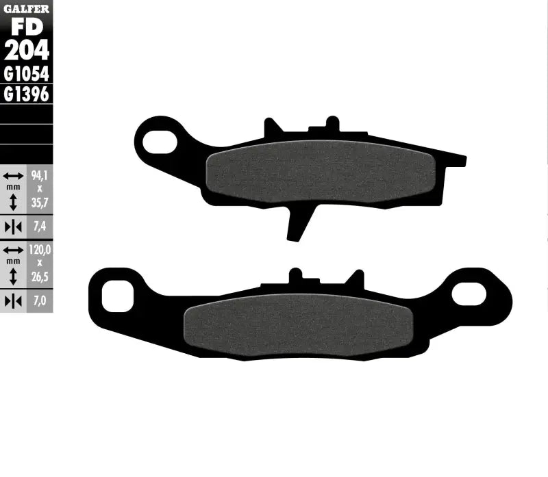GALFER Brake Pads Semi Metallic Fd204g1054