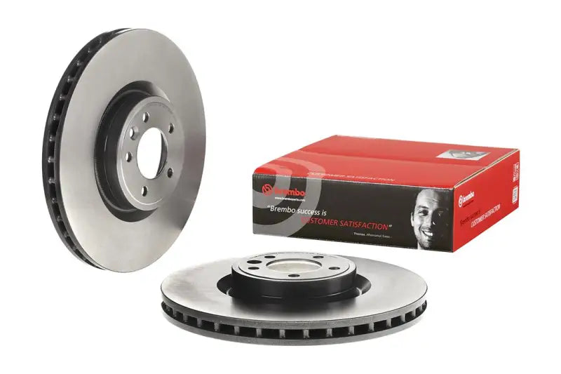 Brembo brake rotor vented one piece design in packaging, high carbon cast iron material