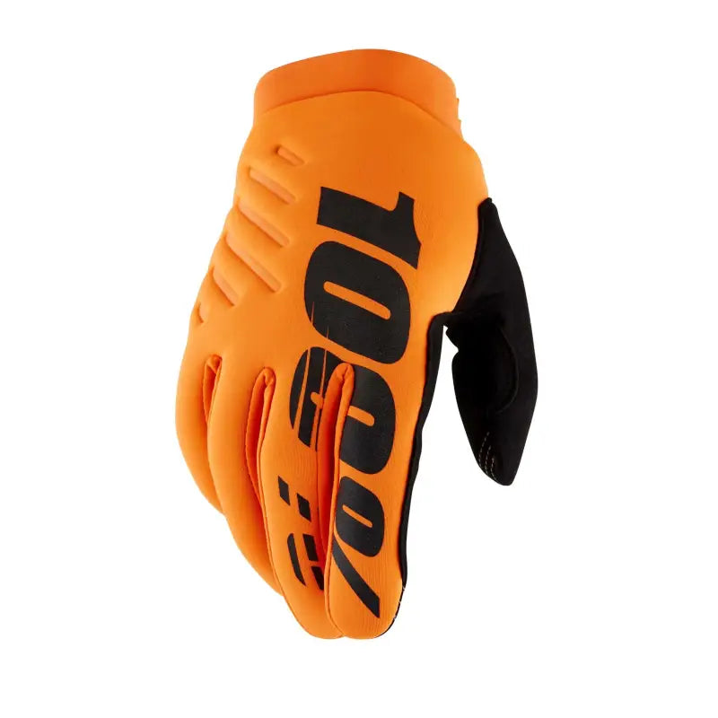 100% Brisker Gloves Fluo Orange/Black Sm