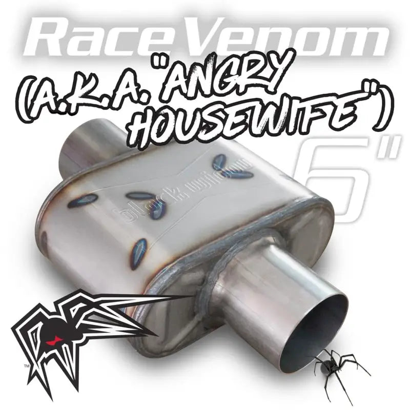 Black Widow Race Venom 6' - 3' Center/Center exhaust system, "A.K.A. Angry Housewife", featuring distinctive aggressive exhaust tone and exceptional performance enhancement.