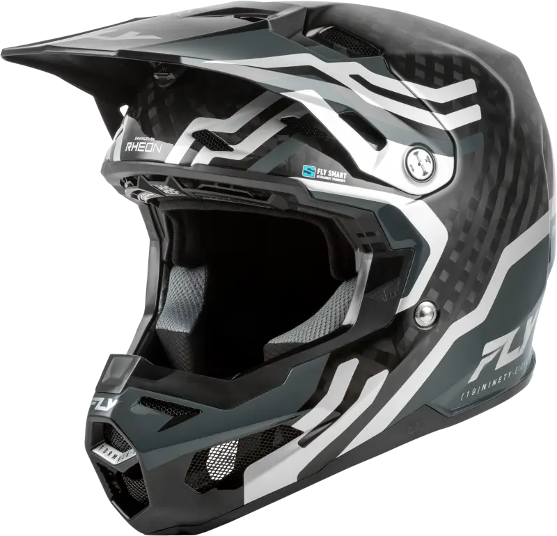 Formula S Carbon Byte Helmet Black Carbon/Grey/Silver Lg - FLY RACING