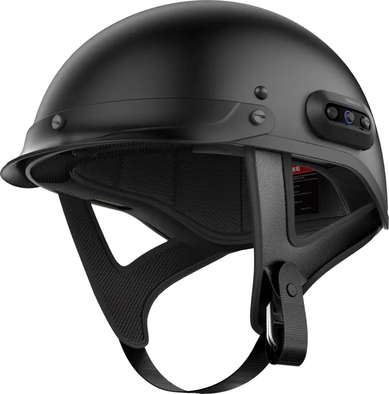 Black Cavalry 2 Half Helmet with Bluetooth module, open mesh for airflow and group mesh design
