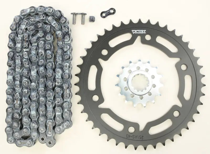 CK6341 Sprocket/Chain Kit Stl/Stl 15/43t Sil Rx3 520 114l Blk