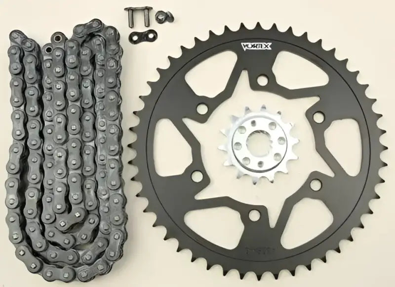 CK6353 Vortex Sprocket/Chain Kit Stl/Stl 14/45T Sil Sx3 520-110L Blk - RV and Auto Parts