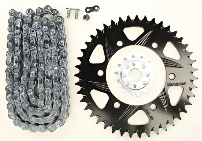 CK6353 Vortex Sprocket/Chain Kit Stl/Stl 14/45T Sil Sx3 520-110L Blk - RV and Auto Parts