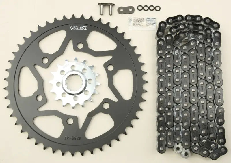 CK6361 Sprocket/Chain Kit Stl/Stl 16/47t Sil Rx3 520 116l Blk