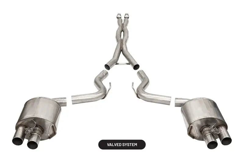 Corsa 2015-2020 Ford Mustang GT350/R 5.2L V8 Dual Rear Cat-Back- Stainless Exit - Truck & Automotive