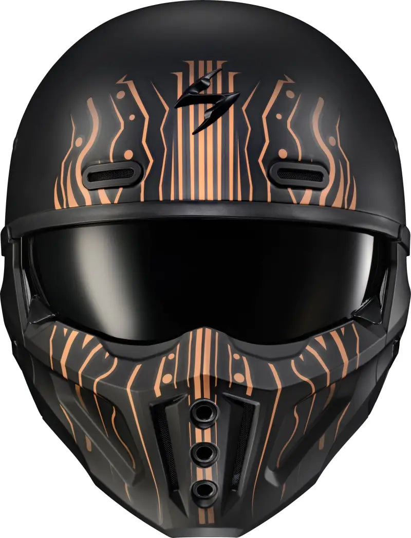 Covert X Open Face Helmet Tribe Matte Black/Copper 2x - SCORPION EXO